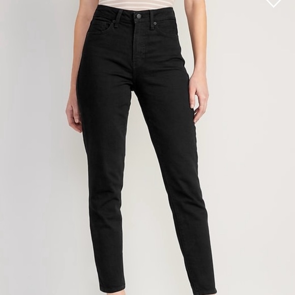 NWT Women's Black Old Navy High Rise O.G. Straight Leg Jeans Size 0 - Picture 1 of 7